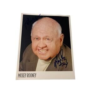 Signed Mickey Rooney 8x10 Headshot Promo Personalized Autograph